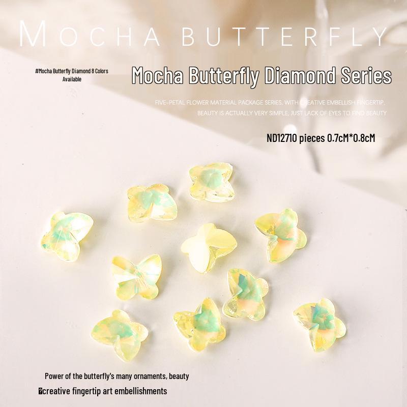 

Мокко Бабочка Переливающийся Страз Ювелирные Изделия для Нейл-Арта - 10 шт Стеклянные Бриллианты