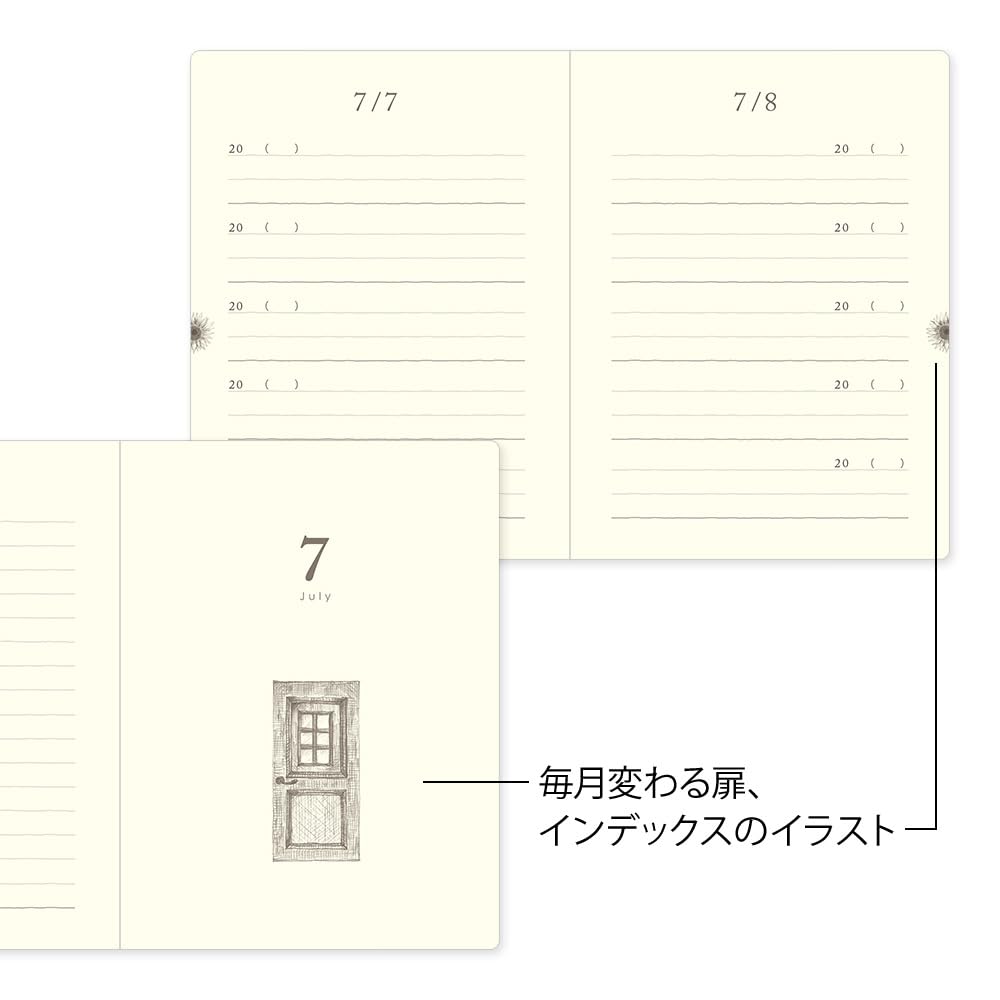 Midori 12716006 Diary, 5-Year Planner, Mini, Red,
