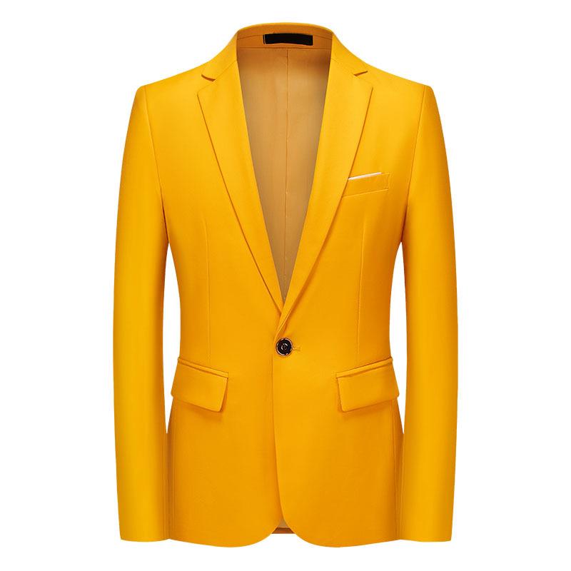 2025 Spring/Autumn Men's Solid Color Single-Button Business Casual Suit Jacket