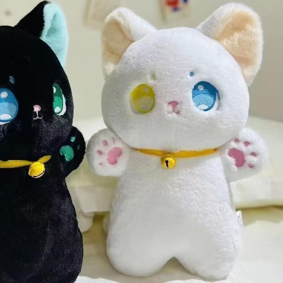 25cm Schwarz-Weiß Katze Plüschtier Niedliches Stofftier Puppe Für Kinder Kinder Geschenk