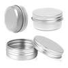 Tarro de aluminio vacío redondo para cosméticos, recipiente de lata, caja de muestra plateada, 1 ud.
