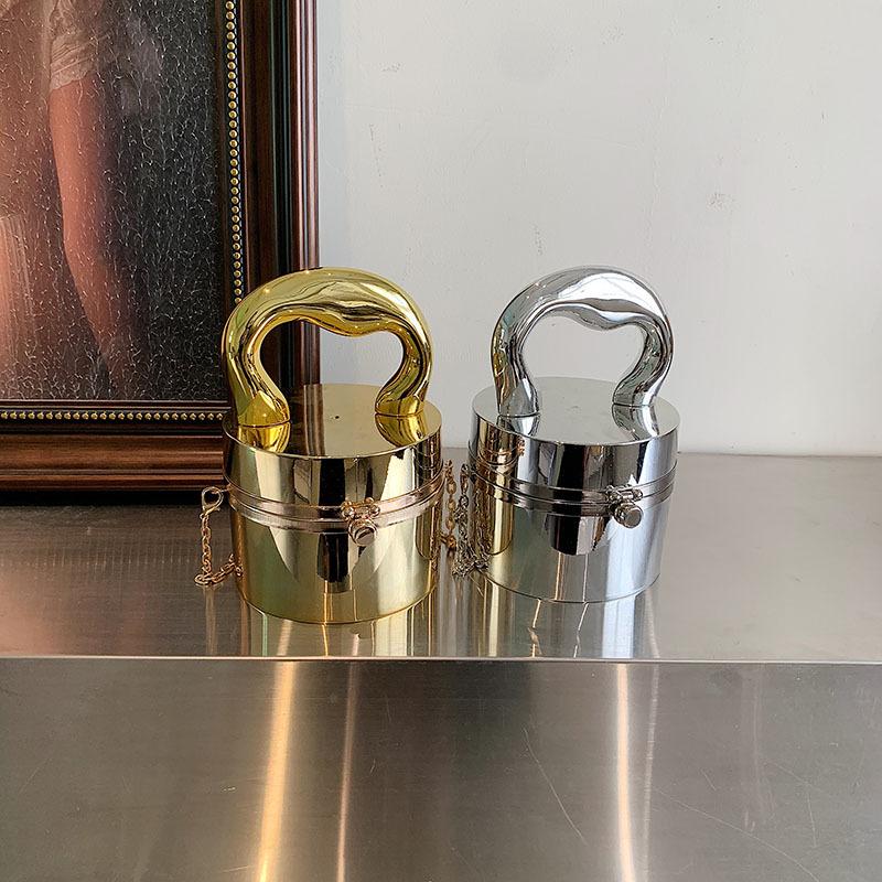 Mini small bag 2025 new European and American fashion glossy ins women's acrylic cylindrical box bag tide