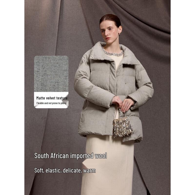 Bingjie Women's Lapel Belted Mid-Length Down Jacket J5400JN50