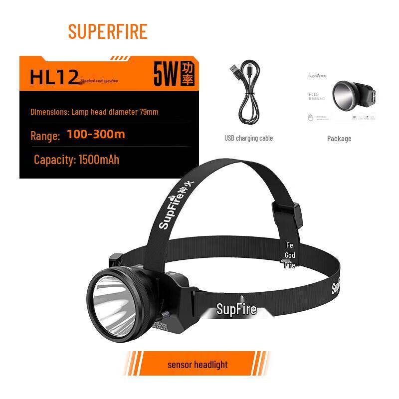 

SupFire HL12 Rechargeable LED Headlamp