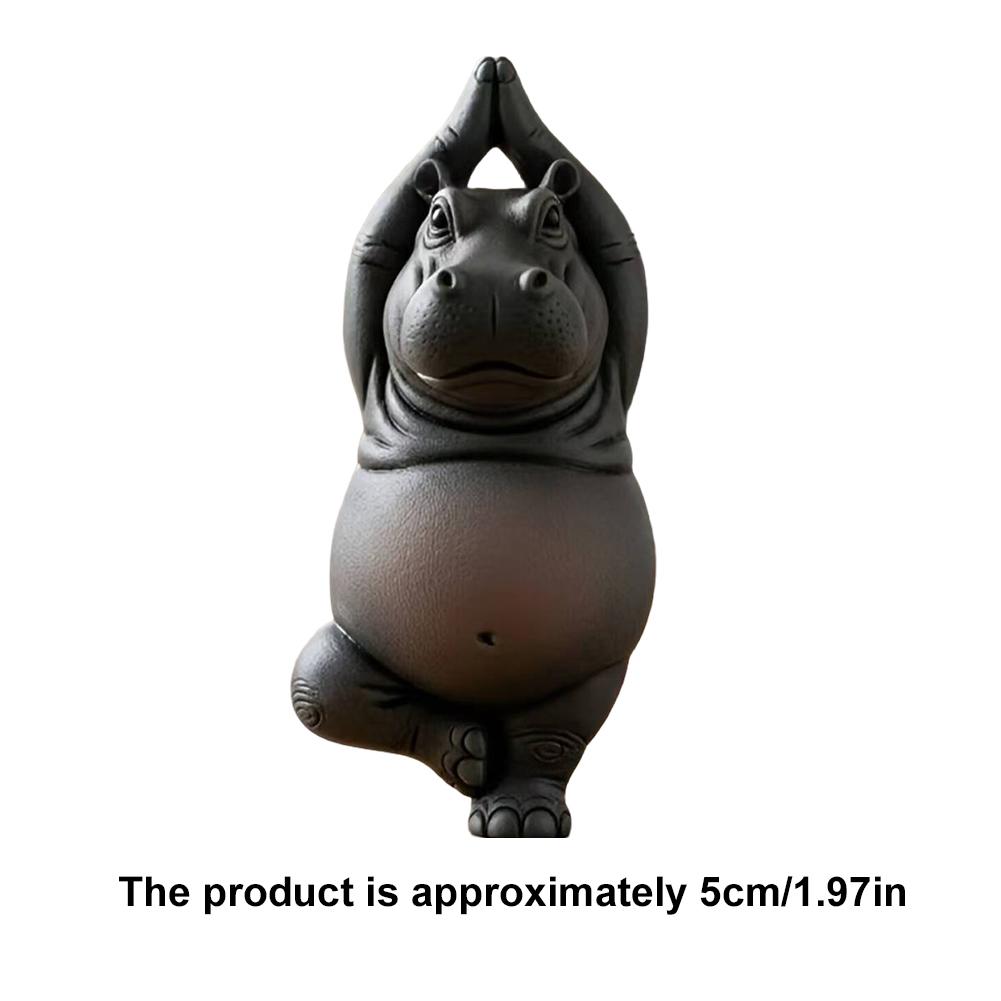

Креативная фигурка гиппопота для йоги, украшение для дома, милая фигурка животного для йоги, смола, фигурка гиппопота, украшение для стола, забавный подарок