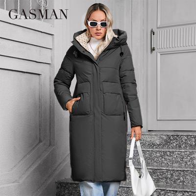 GASMAN 2024 Giacca invernale da donna alla moda lunga Grande tasca Cappotto da donna marchio di alta qualità parka antivento caldo piumino giacche 83323