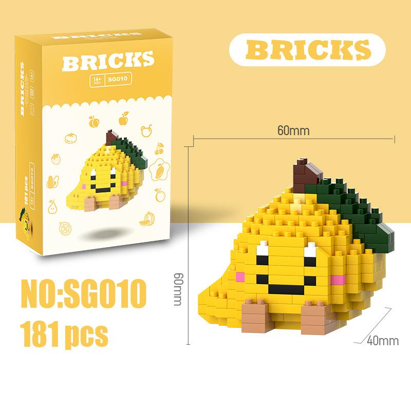 Small particle assembled building blocks educational toys fruit puzzle children boys and girls educational small ornaments gifts