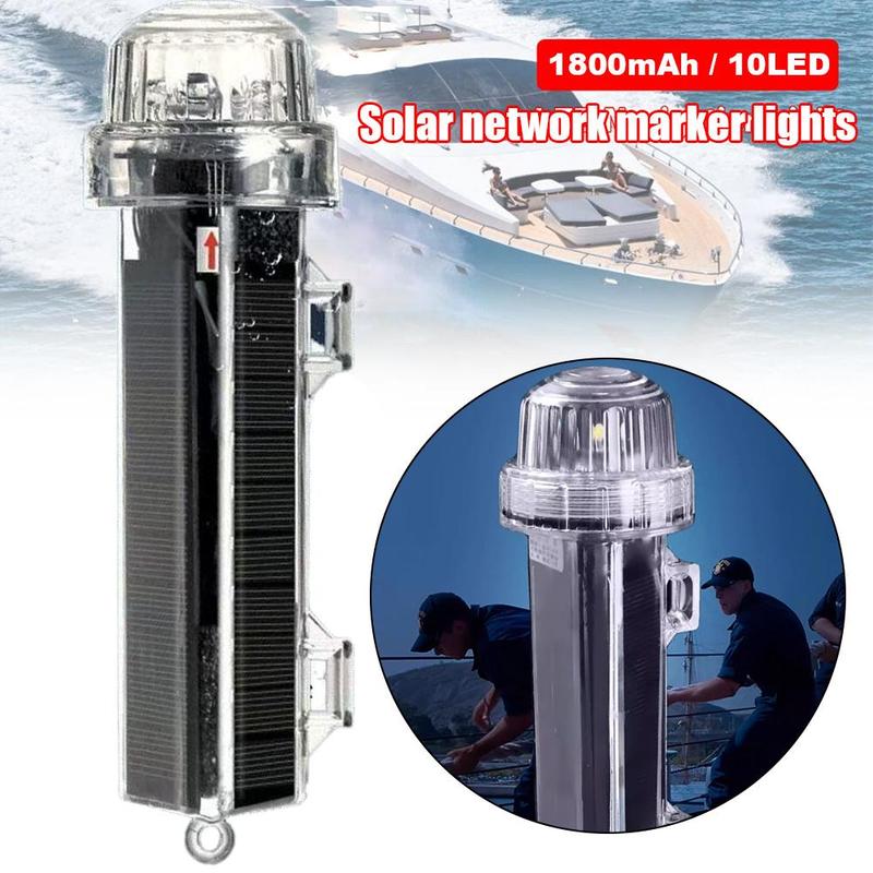 Solar Ocean Signal Light Navigation Signal Light Waterproof Boat LED Warning Night Yacht Flash Accessories Fishing NEW Ligh T1Y9