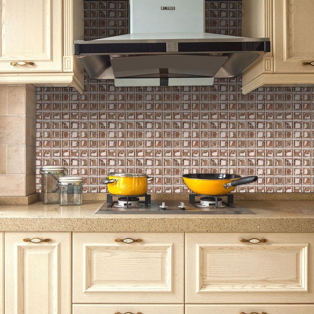 10pcs Self Adhesive Self Adhesive Wallpaper Waterproof Wall Decals  Kitchen