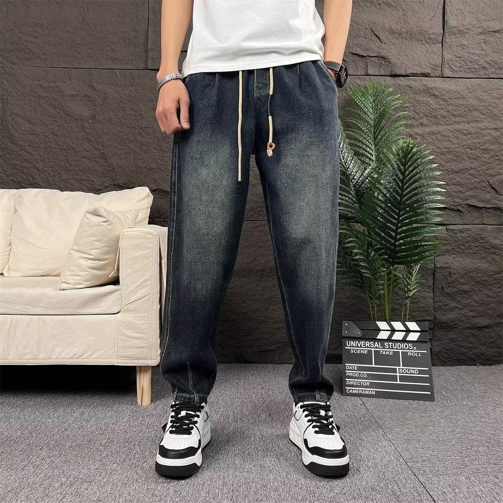 JYL Mens Jeans Vintage American Washed Flared Autumn Versatile High Street Denim