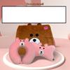 OEING Cute Pink Bear Memory Foam Travel Neck Pillow