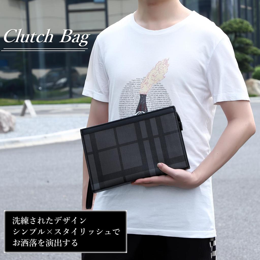Clutch Second Large Stylish [GRANVEL] Bag, Bag, Capacity, Men's, Wedding, Black,