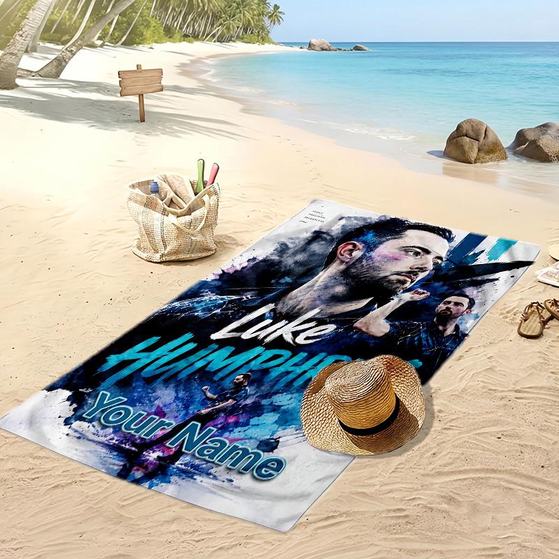 Luke Humphries Custom Beach Towel, Print Your Name Text Lightweight Absorbent Towel for Swimming Travel