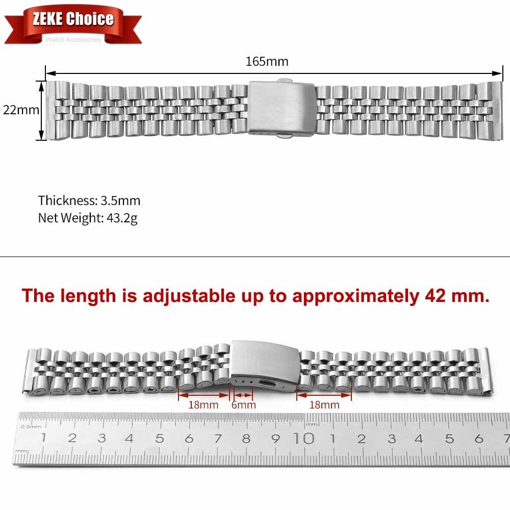 Silver Gold Stainless Steel Watch Strap 18mm 20mm 22mm Folding Buckle Watch Band Men Replacement Wristwatch Bracelet Accessories