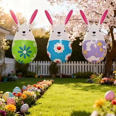Safe Easter Rabbit Eggs Balloon Cute Inflatable Easter Eggs Easter Inflatable Rabbit  Easter Party