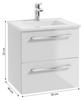 Bathroom Cabinet with Sink 50 Cm, Hanging, White, Soft-close Pinia