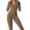 Autumn Winter Long Sleeve Long Zipper Yoga One Piece Suit Integrated Sports Fitness Tight One Piece Clothing Beach Vacation Elegant Casual Wear