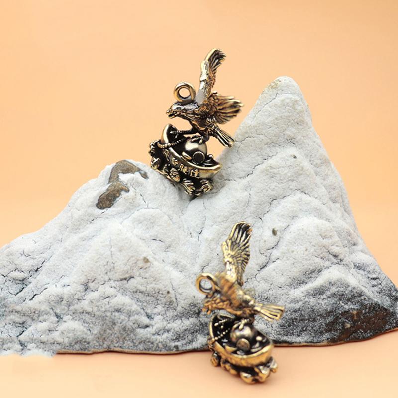 1 gab Misiņa ērgļa statuja skulptūra ar rokām darināta amatniecība ornaments vintage vara putna figūriņa mājas biroja galds dzīvnieku dekors