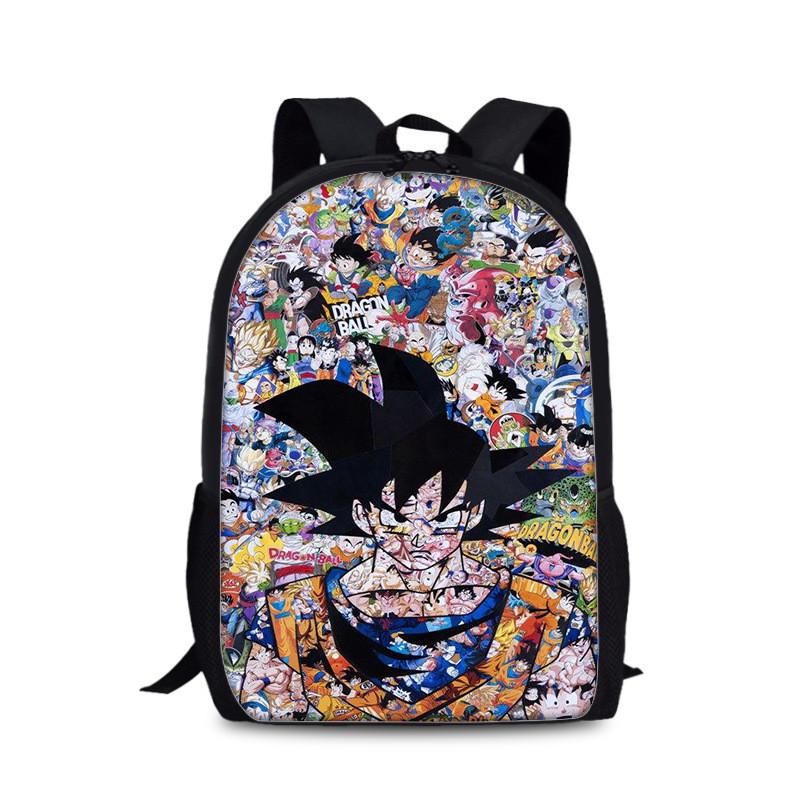 Dragon Ball Goku Printed Nylon Book Backpack For Students And Daily Use