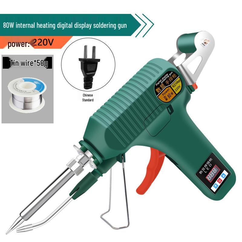 High-Power 80W Digital Display Soldering Gun with Automatic Tin Feeding