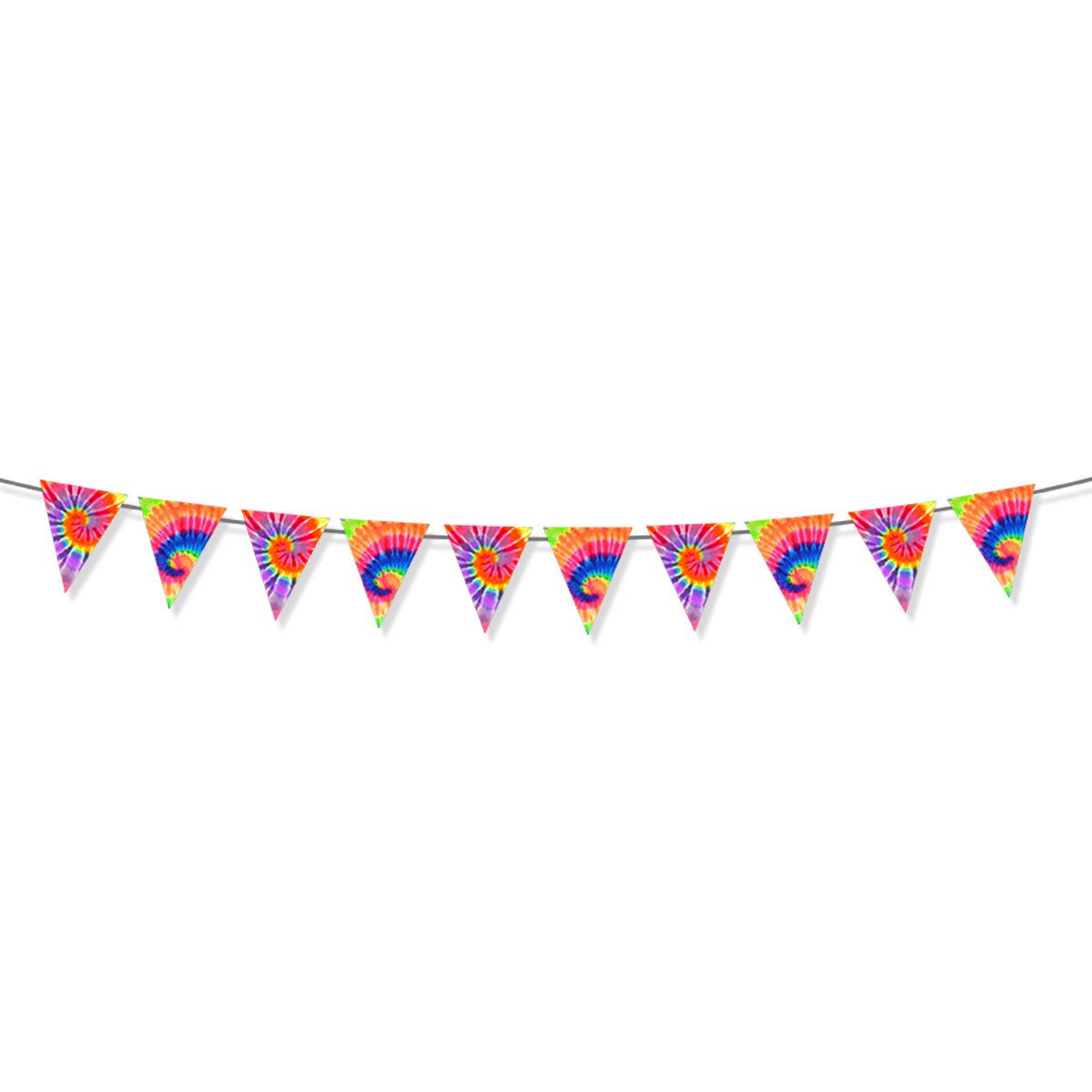

Hippie 60 S Sense Decoration Retro Birthday Flag Honeycomb Balloon Set Custom 60s pennant