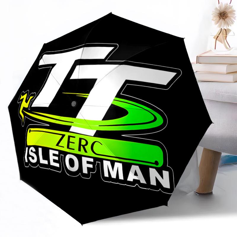 Tt Zerc Isle Of Man Automatic Opening And Closing Umbrella Cartoon Logo Design Portable And Foldable For All Seasons Traveldailysmall Luxuryoutdoor