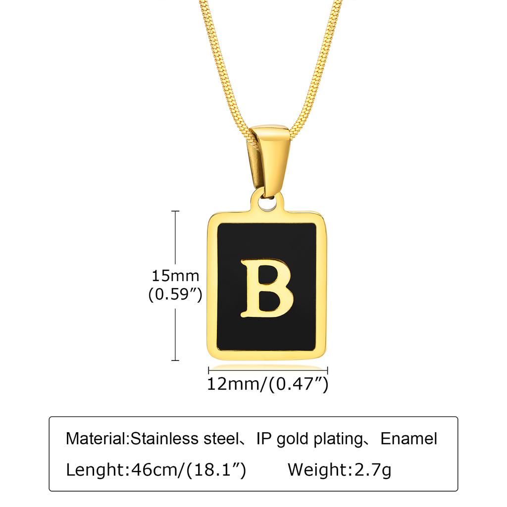 Letter Initial Pendant Necklace Women Stainless Steel Jewelry Alphabet Collar Birthday Party Mom Girlfriend Valentine's Day Gift