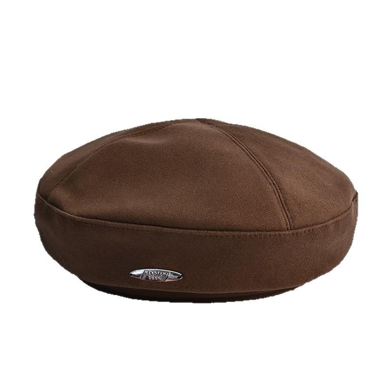 British Retro Beret Autumn and Winter New Versatile Hat for Women Casual Pumpkin Hat Showing Face Little Painter Beret Hat
