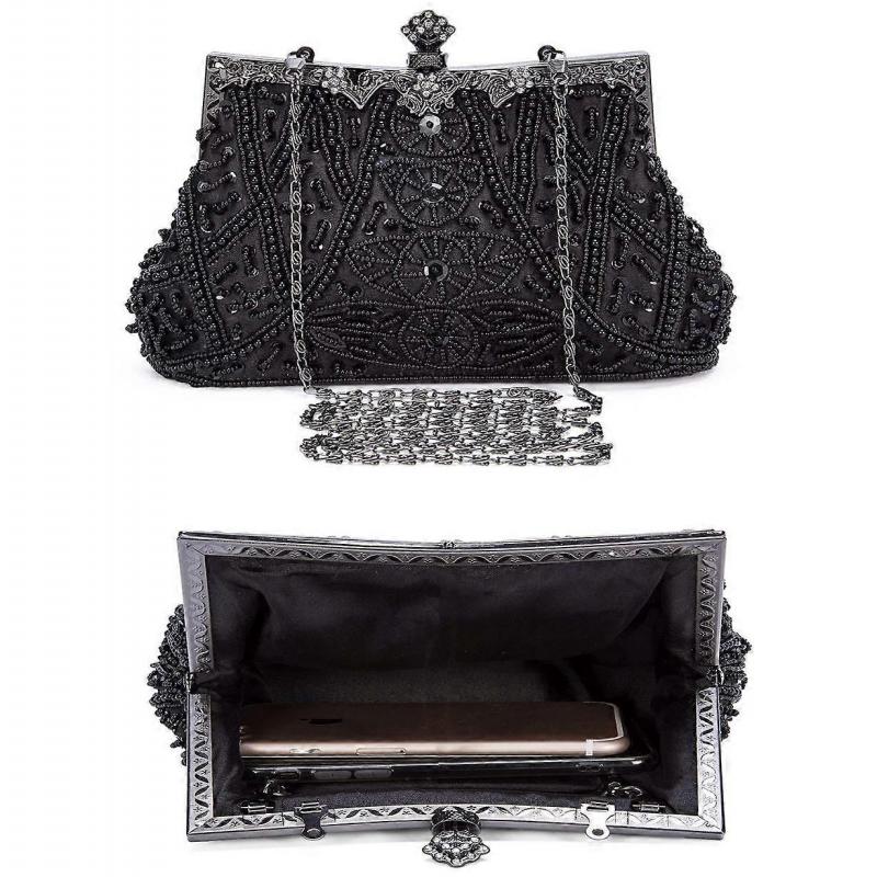 1920s Vintage Beaded Clutch Evening Bags for Women Formal Bridal Wedding Clutch Purse Prom Cocktail