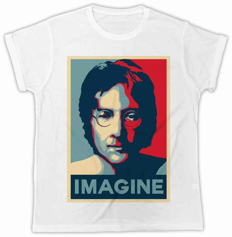 

JOHN LENNON T-SHIRT IMAGINE POSTER FASHION 70S 80S 90S TEE HOPE GIFT UK USA Unisex T-Shirt S