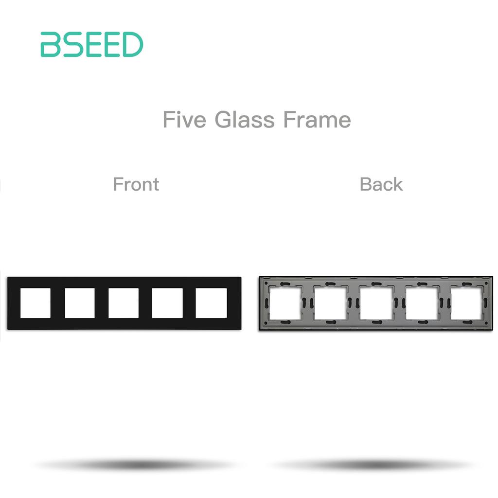 Bseed EU UK Russia Standard Pearl Crystal Glass Frame White Black Glod Grey Wall Socket DIY Part Home Improvement Decoration