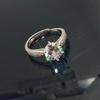 Diamond Ring Jewelry Anti-2 Carat Zircon Starlight Queen Micro Inlaid Six-Claw Open Ring Women'S Jewelry
