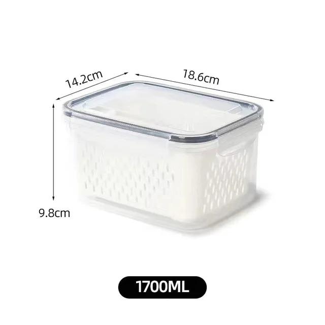 Food Grade Storage Box Fridge Organizer Fresh Vegetable Fruit Boxes Drain Basket Refrigerator Food Storage Container Drain Box