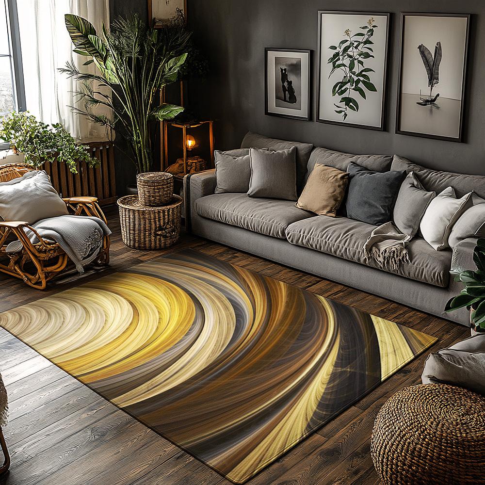 

Tuniu Abstract Swirl Wood Grain Carpet Rug for Living Room Bedroom Kitchen Floor Mat 50x80cm20x31in