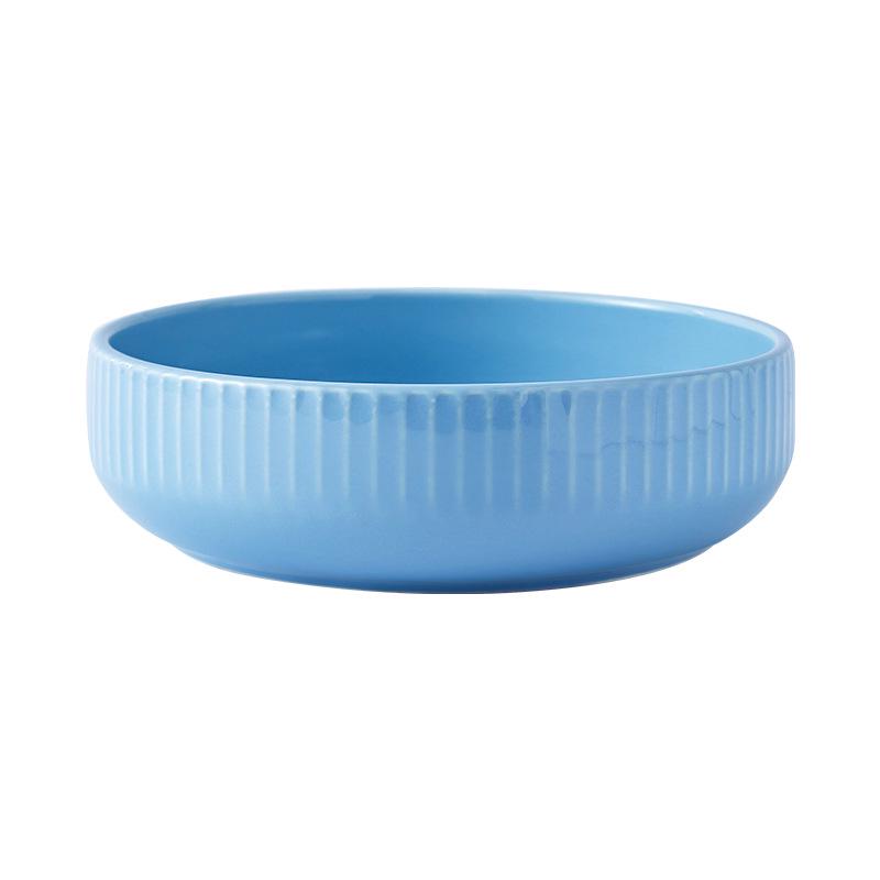 Retro Deep Ceramic Bowl for Soup, Pasta, or Fruit – Ideal for Home Dining Table and Western Cuisine.