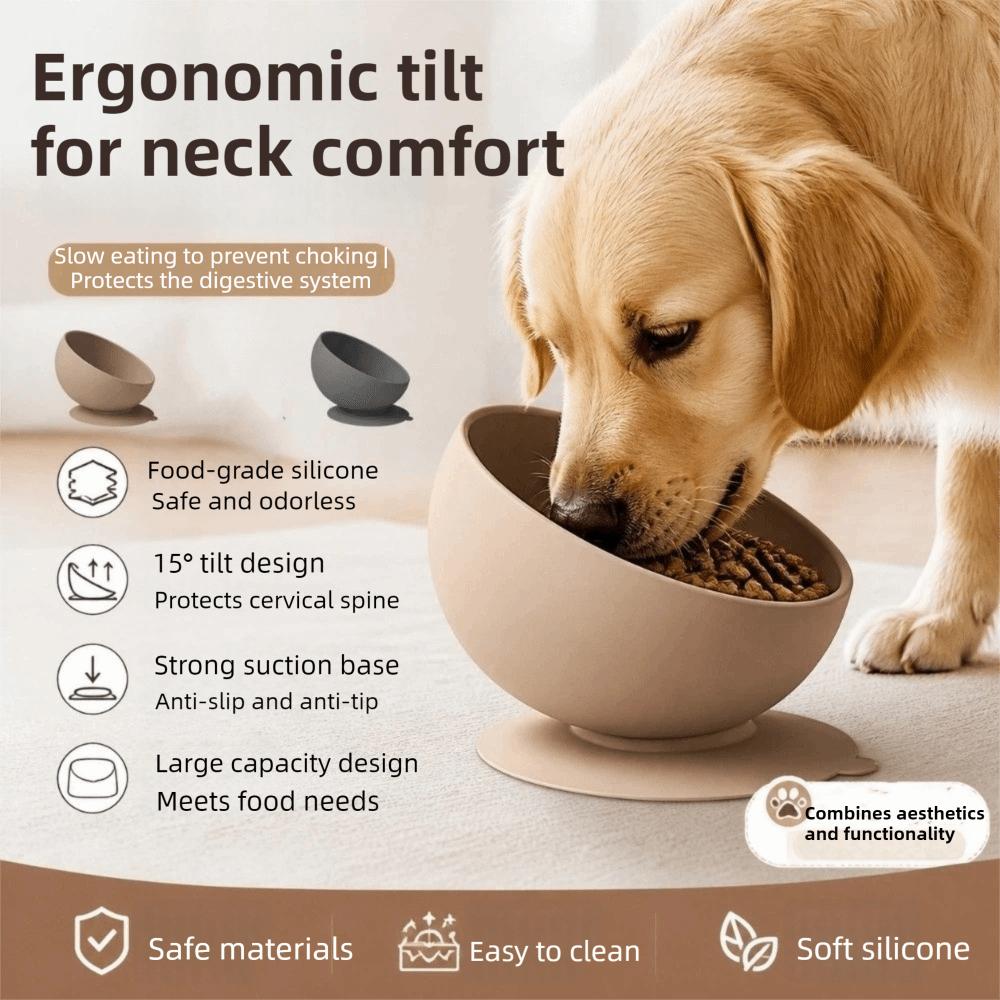 Neck Protection Silicone Pet Bowl Non-Slip Elevated Feeder Stable Dog Food Bowl Pet Dining