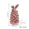 Happy Easter Bunny Tree Resin Bunny Figurines W/ Colorful Easter Beads Decorations Up Decor Tabletop Spring Gifts Rabbits