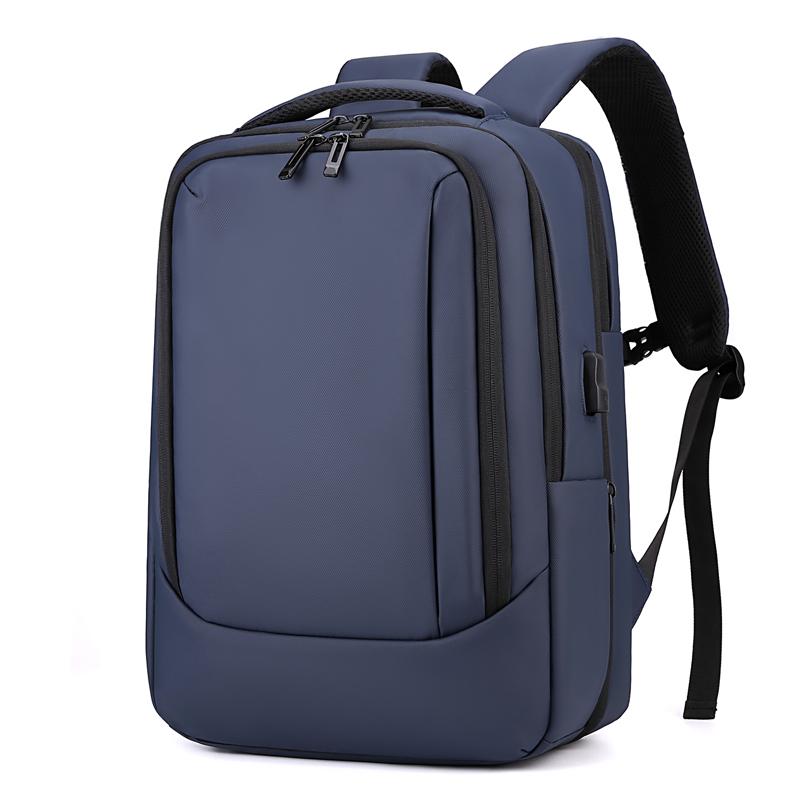 Men's simple backpack,laptop compartment,USB charging port, retractable design, large capacity, lightweight, commuter travel bag