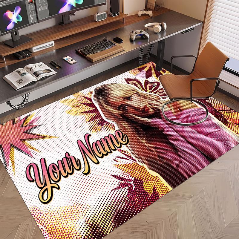 Custom Name Crystal Velvet Rug,Sabrina Carpenter Comfortable Anti Slip Floor Mat For Room Decoration