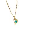 Simple Temperament Zircon Dolphin Blue Clavicle Chain Small Retro Necklace Female