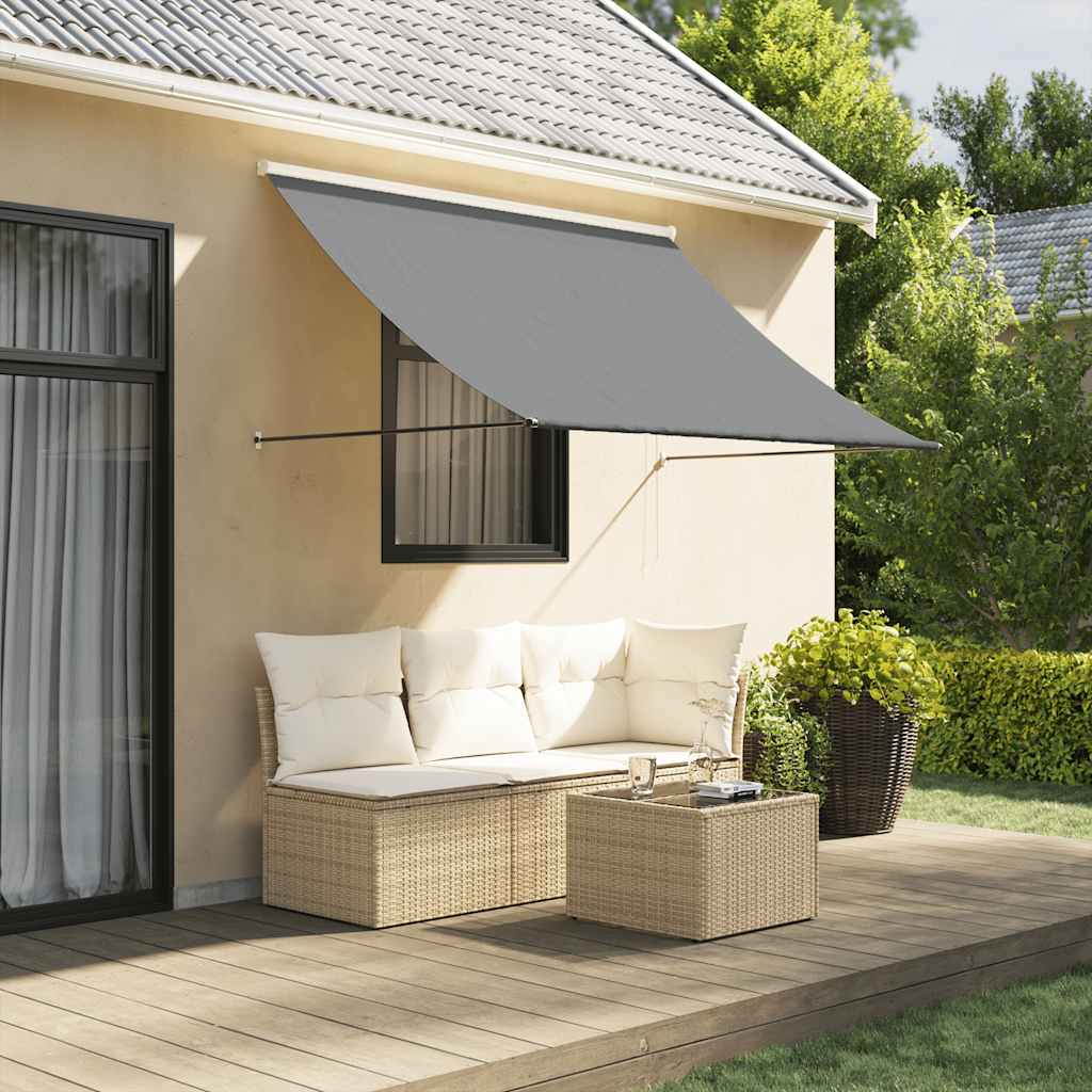 Retractable Awning Anthracite 200 X 150 Cm Fabric and Steel
