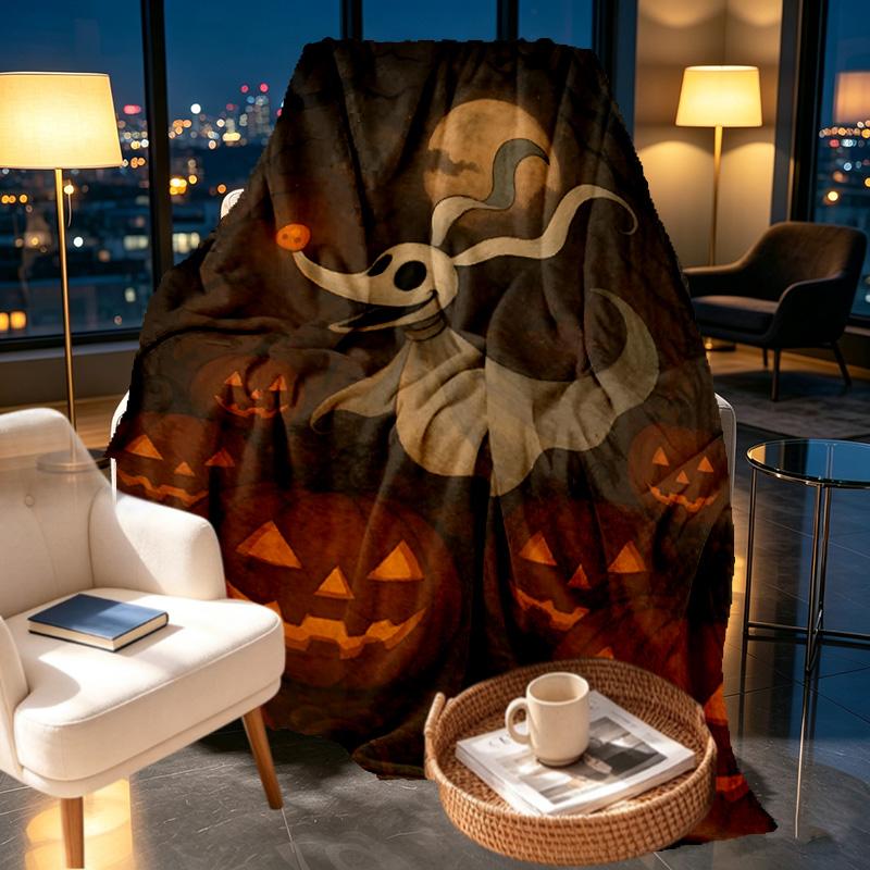 The Nightmare Before Christmas Print Blanket - Soft & Comfortable, for Bedroom, Travel, Sofa, Home Decoration - Birthday Christmas Gift for Friend