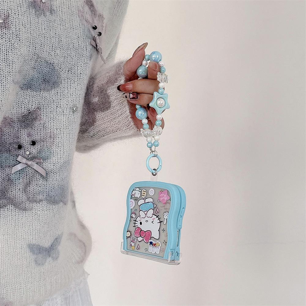 Hello KT Cat Samsung Galaxy Z Flip Protective Case with Lanyard (compatible with Flip7/6/5/4/3)