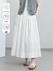 Xin Ge Women's Textured A-line Mid-length Skirt with Elastic Waist - Summer 2026 Collection