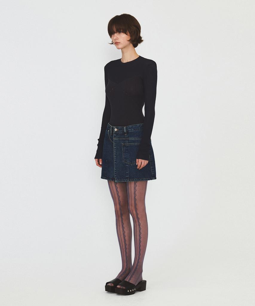 Daiaegeuneol See-Through Ribbed Knit (Dark Gray)