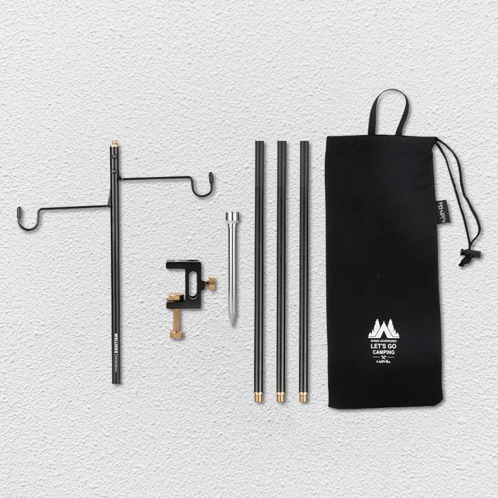 Outdoor Lamp Support Holder Aluminum Alloy Camping Lantern Stand Lamp Pole Bracket Board for Outdoor Hiking Fishing