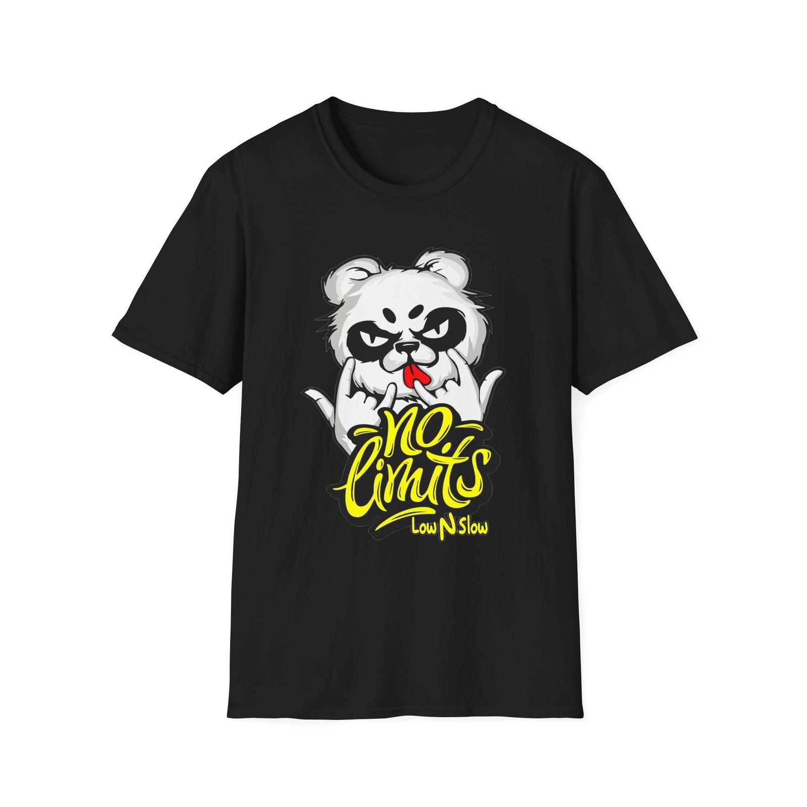 No Limits Panda Graphic T-Shirt, Cool Casual Wear, Fun Gift Idea, Unisex 4XL