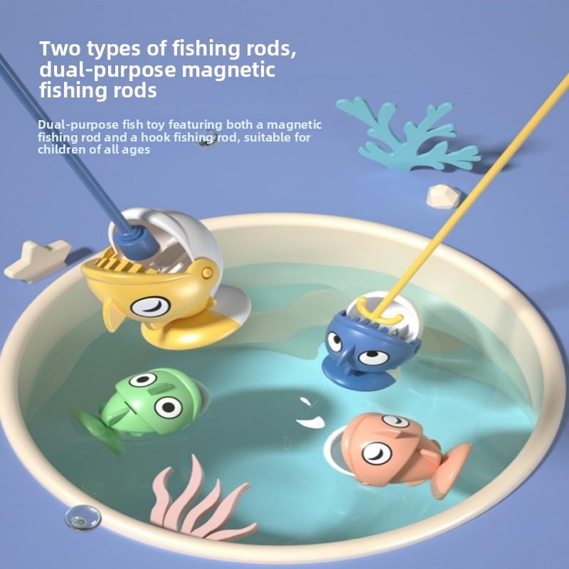 Non-Toxic Magnetic Rotating Fishing Game Plate Fishing Toy With Music To Develop Hand-Eye Coordination For Kids Christmas Birthday Gifts