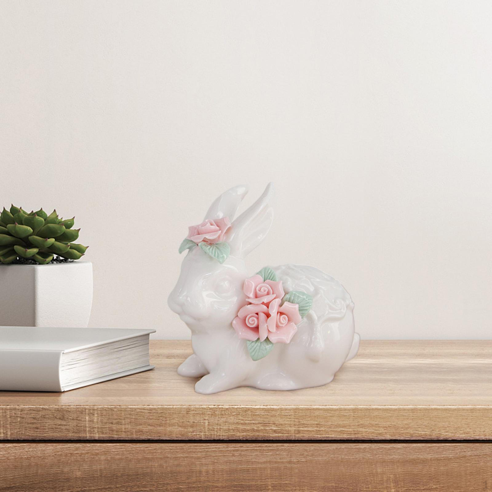 

Статуя животного, скульптура кролика, керамическая Коллекционная фигурка кролика, украшение для рабочего стола для жизни Style A