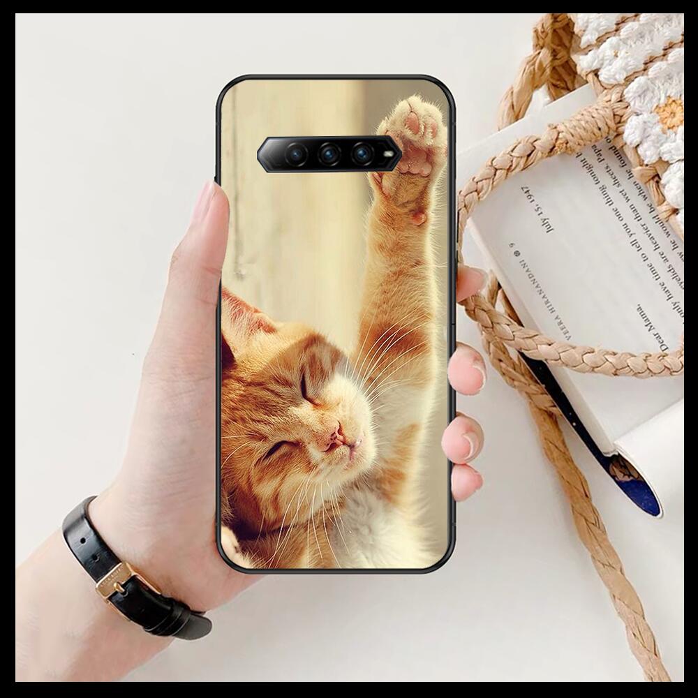 

Чехол для телефона с забавным мультяшным котом для xiaomi redmi Black Shark 4 Pro 2 3 3s, чехлы Helo, черный силиконовый чехол на заднюю панель Prett, мини-чехол, забавный Black Shark 3 Pro